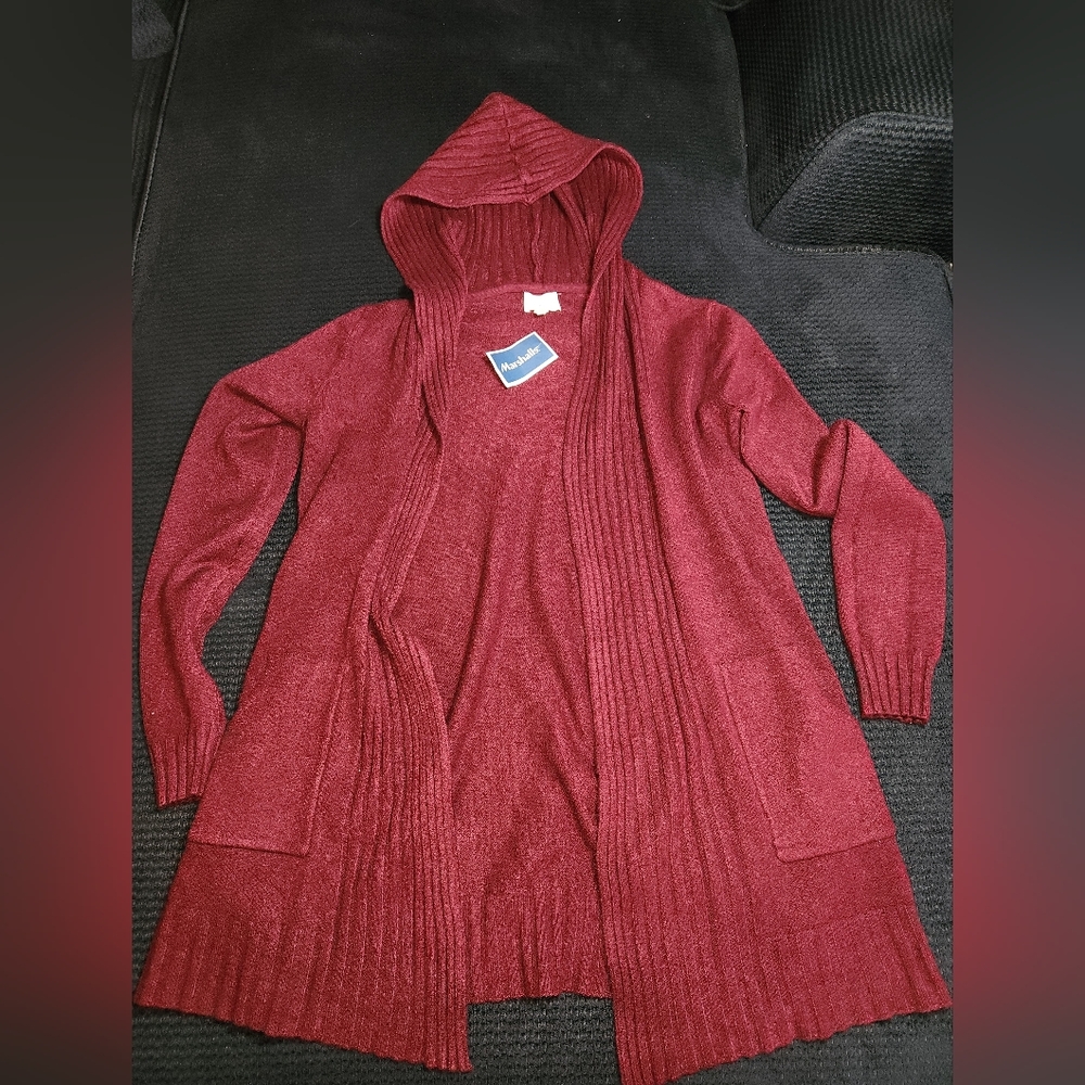 Women's Burgandy Purple Red Cyrus Cardigan W/Pockets Small (Better For M) NWT